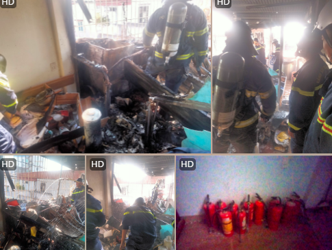 Nhân dân chủ động dập tắt đám cháy ở phường Trần Nguyên Hãn, quận Lê Chân